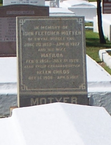 John Fletcher MOTYER, Sr.&nbsp;(1850-1927)&nbsp;&nbsp; &  &nbsp;&nbsp; Matilda "Tillie" Frith STONE&nbsp;(1851-1928)Family ID: f29   