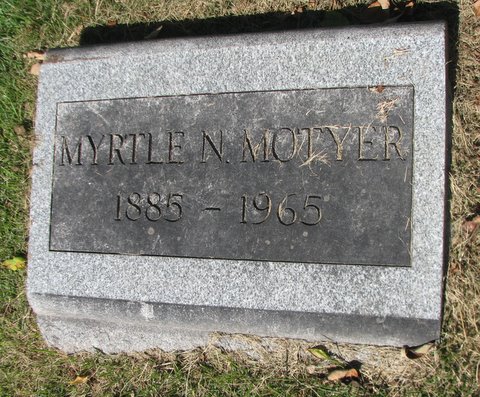 Myrtle B. (née NESBITT) MOTYER (1885-1965)Cedar Crest Cemetery, Trucksville, Luzerne County, Pennsylvania, USADatabase Person-ID: i245