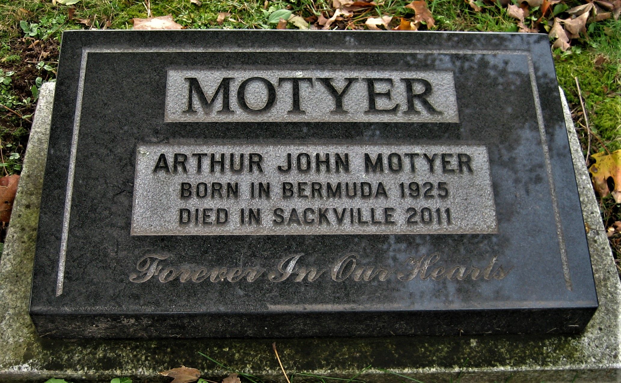 Dr. Arthur John MOTYER (1925-2011)Sackville Rural Cemetery, Sackville, New Brunswick, CanadaDatabase Person-ID: i893