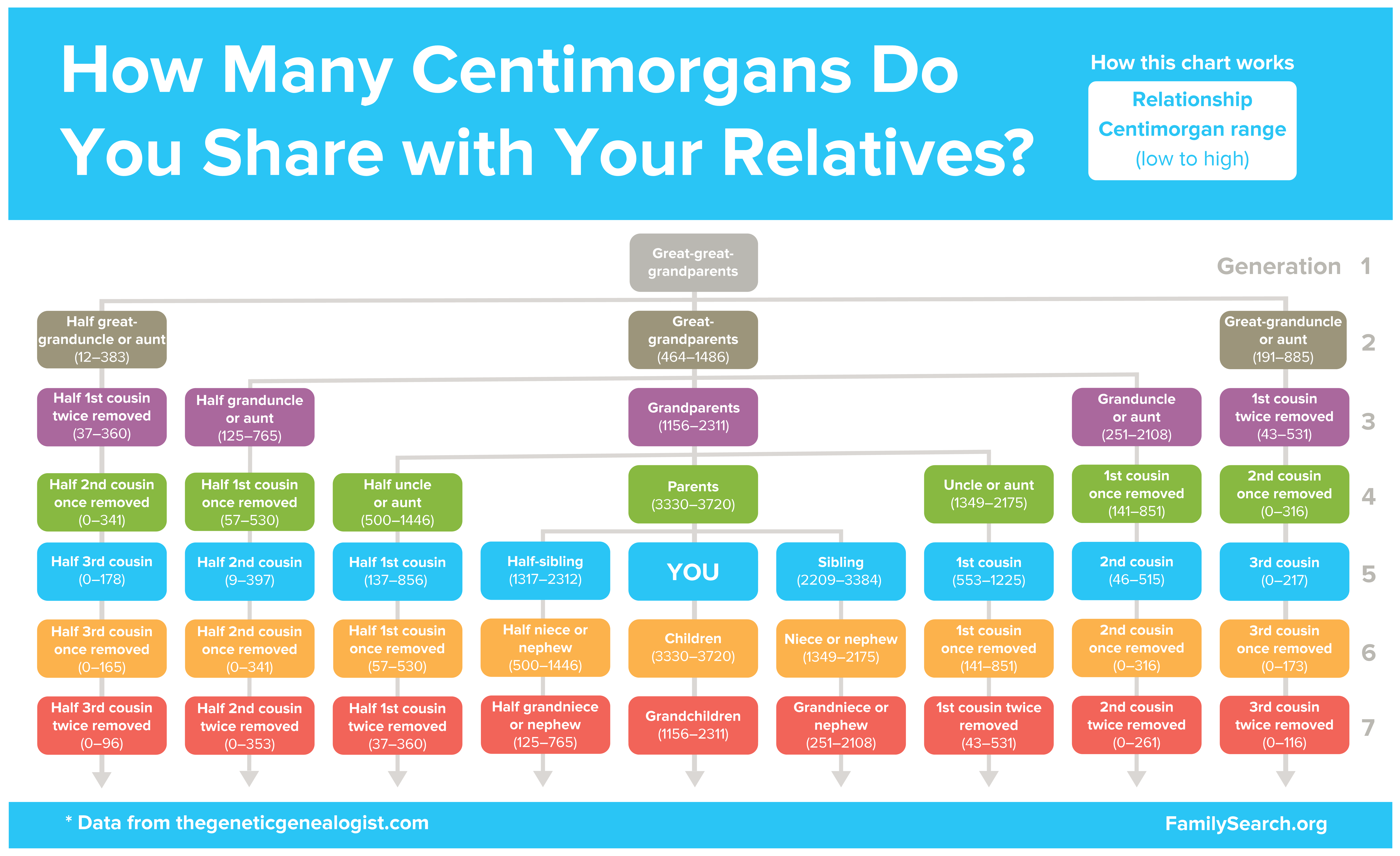 How many Centimorgans do you share with your relatives?